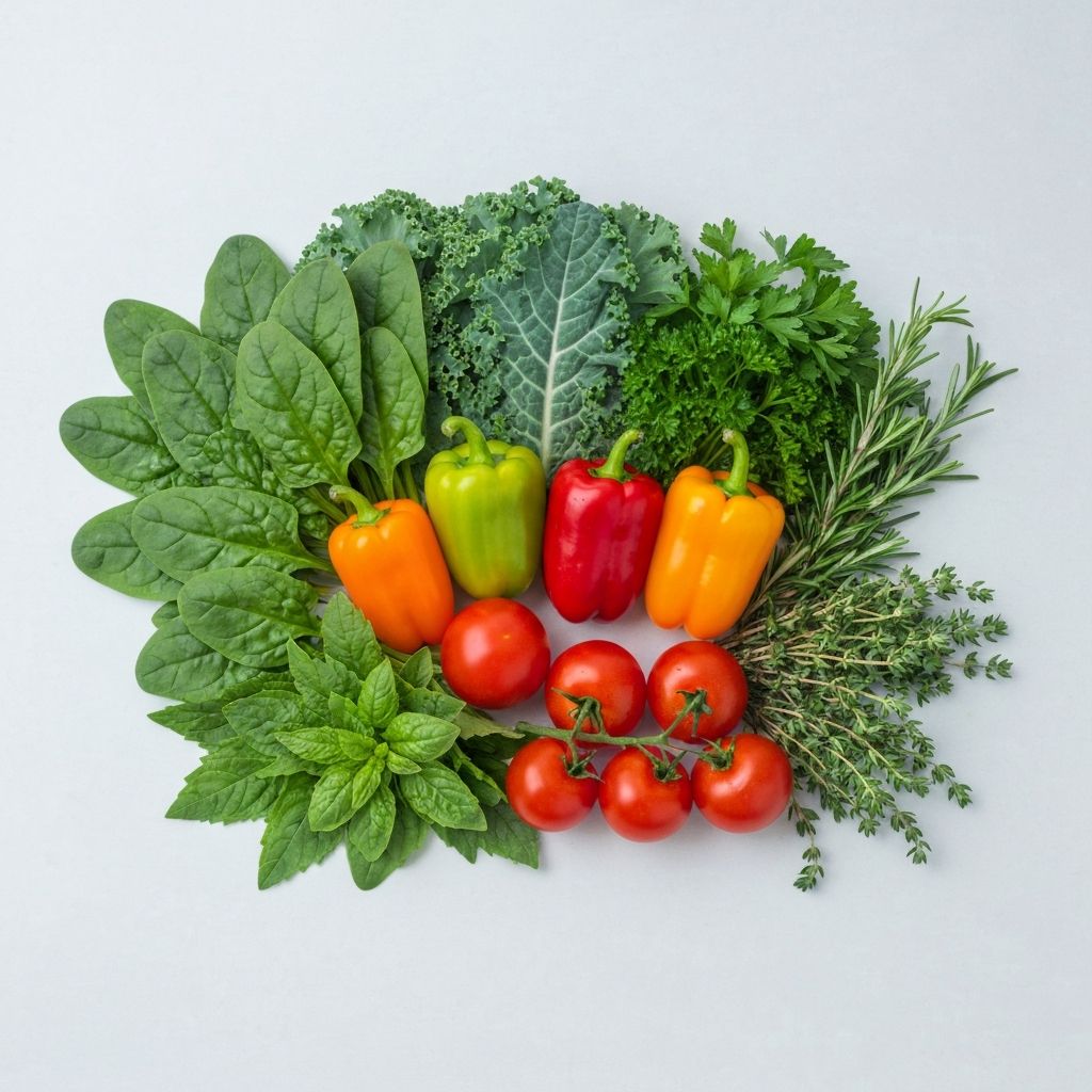 Vegyes fris zöldségek a vitaminok forrásaiként